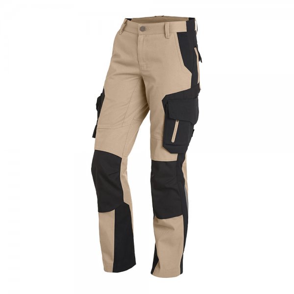 FHB Damen-Arbeitshose Alma, beige-schwarz, Größe 36