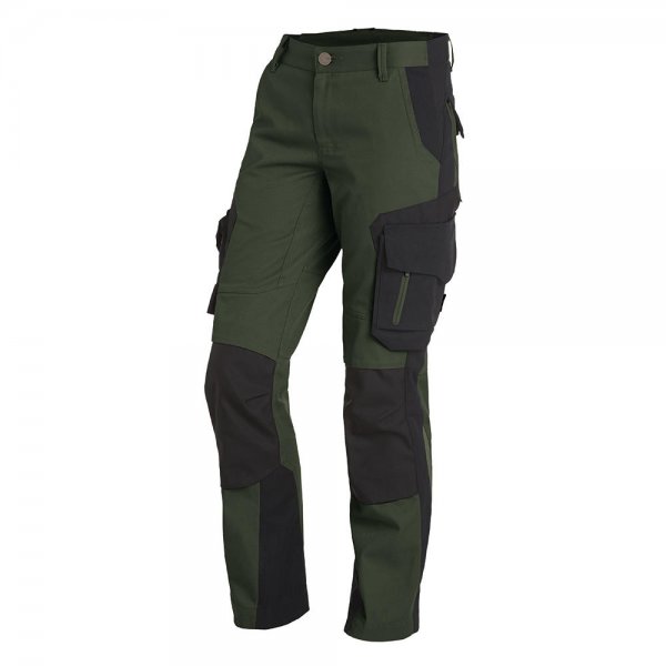 FHB »Alma« Ladies Work Trousers, Olive/Black, Size 34