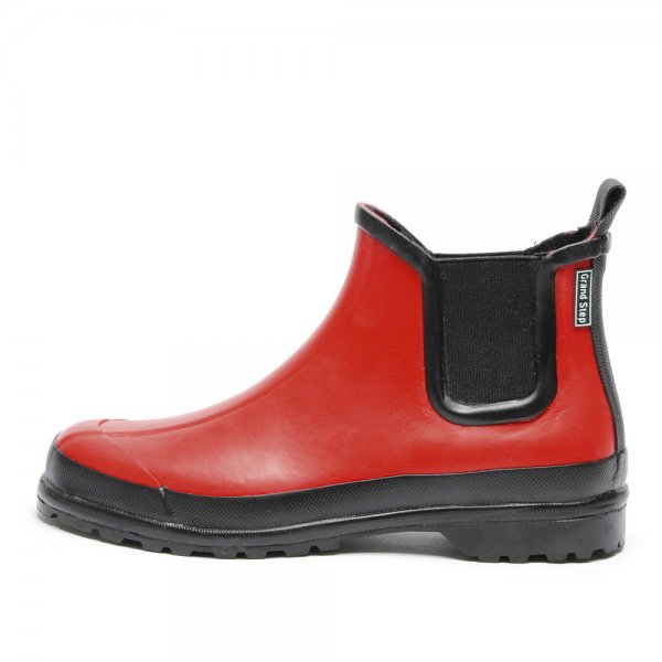 Grand Step Damen-Gummistiefel Naturkautschuk, Rot, Größe 42