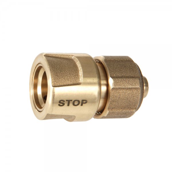 Geka Hose Coupling, Brass, with Water Stop, ½ Inch, Drinking Water