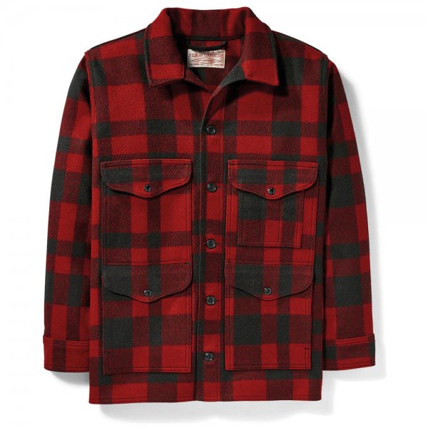 Filson Mackinaw Wool Cruiser, Red/Black Plaid, Größe L