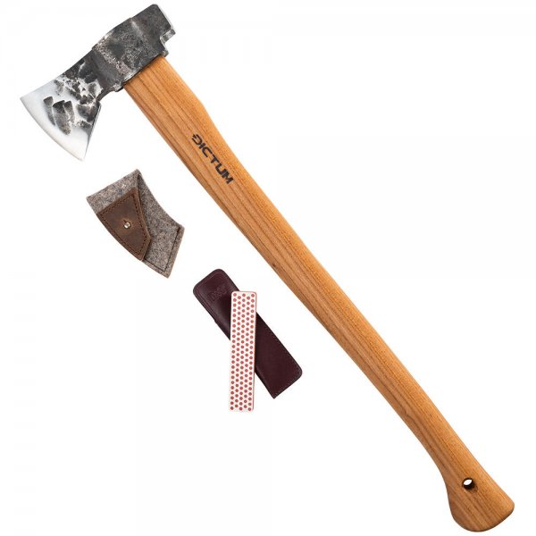 DICTUM Bushman Axe, with Felt Sheath and Diamond Sharpener, Set