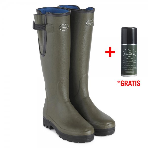 Le Chameau Damen-Gummistiefel Vierzonord, Neoprenfutter, Vert Chameau, Größe 39