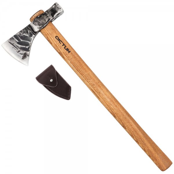 DICTUM Outdoor-Axt mit Hammerkopf, mit Lederscheide